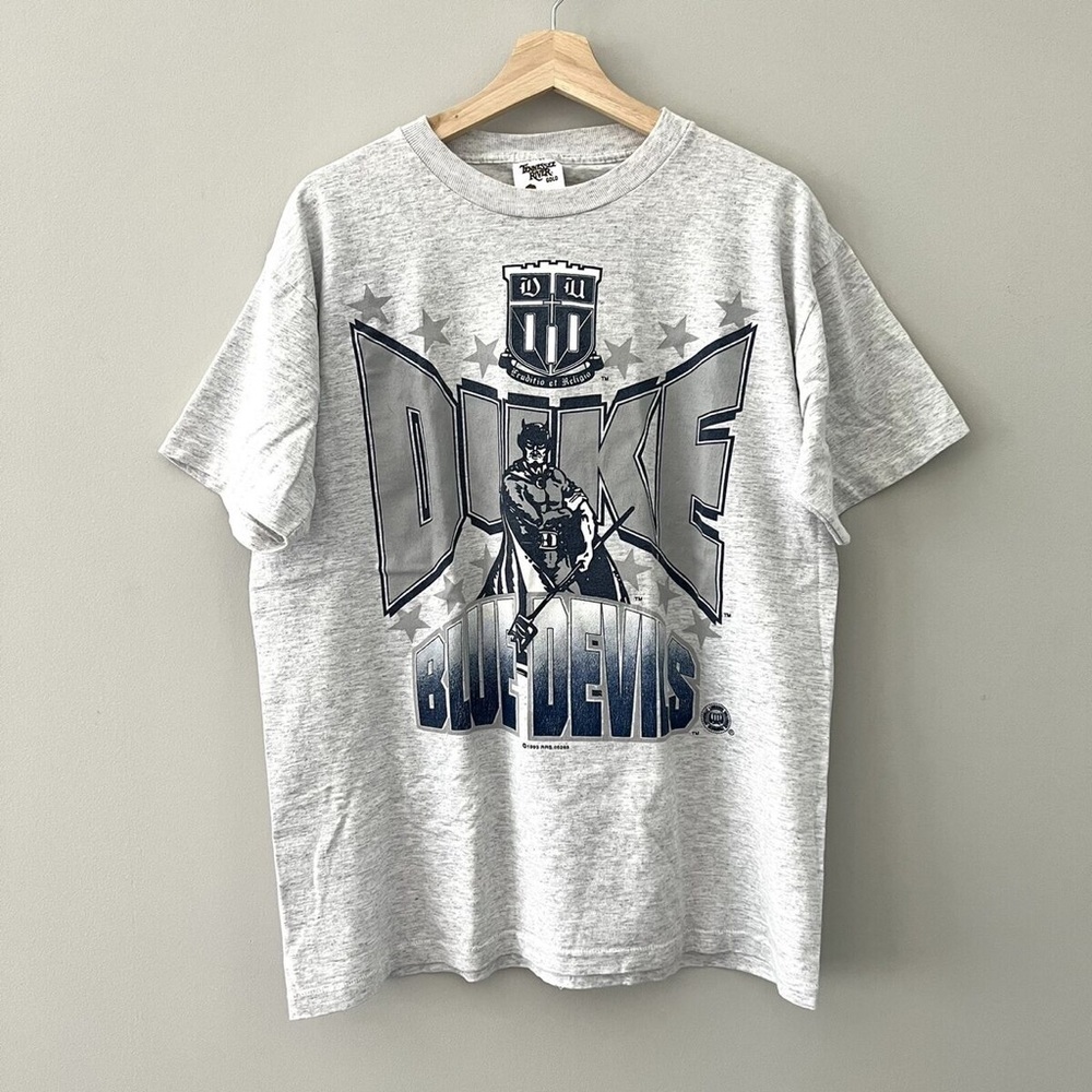 Vintage 1993 Duke University Blue Devils Crest Logo Graphic Tee